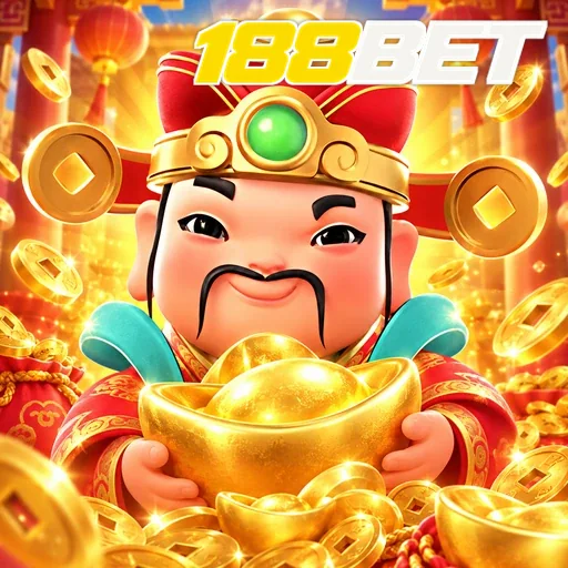 188BET — ilustração de um personagem sorridente com moedas de ouro